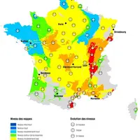 Carte de l'état des nappes phréatiques au 1er septembre 2023