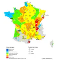 Carte de France hexagonale de la situation des nappes d'eau souterraine au 1er octobre 2023