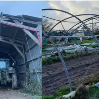 Dégâts dans des exploitations agricoles liés à la tempête Ciaran