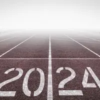 Piste d'athélisme avec 2024 écrit dessus