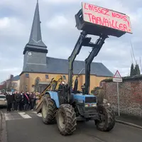 Manifestation de soutien à l'éleveur Vincent Verschuere dans l'Oise