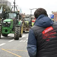 Jeunes agriculteurs du Tarn lors de la manifestation des agriculteurs le 16 janvier 2024.