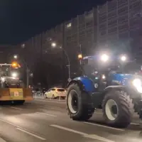Arrivée de tracteurs dans Berlin