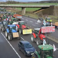 Blocage des autoroutes A5/A31 par des agriculteurs au niveau de Beauchemin en Haute-Marne