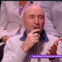 L'agriculteur Bruno Cardot sur le plateau télé de l'émission "Nos grandes décisions" sur France 2 mercredi 21 février 2024.