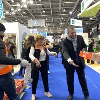 Chaine du don alimentaire au salon de l'agriculture 2024 avec Angélique Delahaye, Guillaume Gomez et Guillaume Garot.