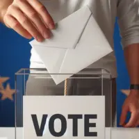 Homme votant pour les élections européennes