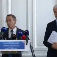 Laurent Wauquiez et Bruno Retailleau présentent à la presse le pacte législatif à la presse.