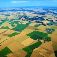 Paysage agricole français vu du ciel