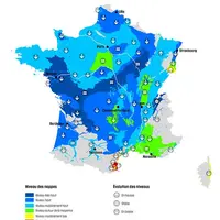Carte de l'état des nappes phréatiques au 1er août 2024