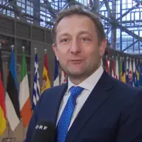 Christophe Hanse au Parlement européen devant un micro