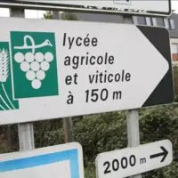 panneaux de signalisation indiquant un lycée agricole