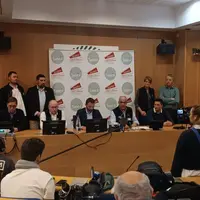 L’équipe de la FNSEA le 6 février au soir lors d’une conférence de presse