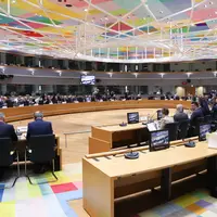 Salle de réunion du Conseil de l'Union européenne, à Bruxelles, où se rassemblent les ministres de l'Agriculture des États membres de l'UE.