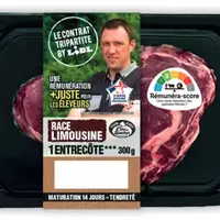 Barquette de viande avec photo de l'éleveur et rémunérascore