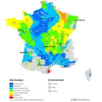 Carte de la situation des nappes phréatiques au 1er mai 2025.