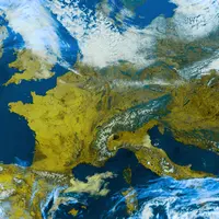Image de la France prise par un satellite géostastionnaire.