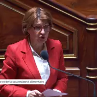 La ministre de l’Agriculture Annie Genevard annonçant le 28 mai au Sénat un nouvel assouplissement des tirs de défense, à destination des éleveurs bov