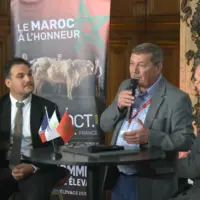 Victor Berthon, Responsable développement et digital du Sommet de l’élevage, Jacques Chazalet, président et Benoît Delaloy, nouveau commissaire généra
