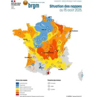 Etat des nappes phréatiques au 15 août 2025.
