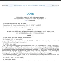 extrait du journal officiel du 12 juillet promulgant la loi Duplomb