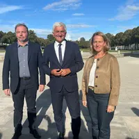 De gauche à droite : Jean-Yves Heurtin, président de la chambre d’agriculture du Calvados, Hervé Morin, président de la région Normandie et Clothild