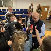 Le président de la FNSEA Aranud Rousseau répond aux questions des journalistes lors de la conférence de presse de rentrée du syndicat le 2 septembre 2