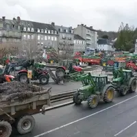 Tracteurs mobilisés au coeur de la ville de Guéret
