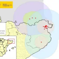 Carte des cas de DNC en Catalogne au 21 octobre 2025.