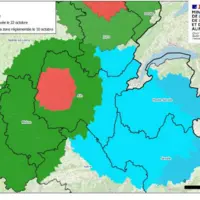 Carte de l'évolution la réglementation dans la première zone réglementée liée à la DNC.