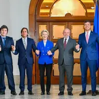 Photo prise les 5 et 6 décembre 2024, lors de la venue d’Ursula von der Leyen, présidente de la commission européenne, à Montevideo, en Uruguay, où el
