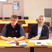 (De gauche à droite) Franck Sander, vice-président de la FNSEA, Hervé Lapie, secrétaire général, Quentin Le Guillous, secrétaire général des Jeunes ag