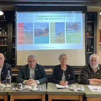 Frédéric Jan, vice-président délégué, Philippe Largeau, président de la FNEDT, Martine Perin, secrétaire général, et Eric Retailleau, président de l’é