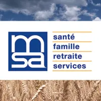 image réalisée avec un logo MSA au milieu d'un champ de blé