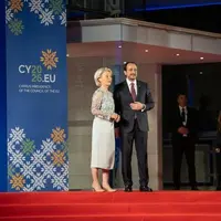 Ursula von der Leyen, présidente de la Commission européenne, et Nikos Christodoulides, Président de la République de Chypre, le 7 janvier lors du cha