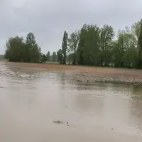 Champs inondé en Dordogne