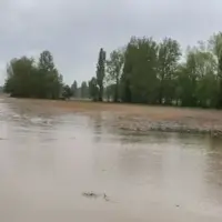 route complètement inondée