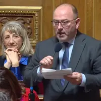 Le sénateur Laurent Duplomb intervenant le 28 janvier lors des questions au gouvernement au Sénat