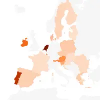 Carte du prix d'achat d'un hectare de terres agricoles ou prairies permanentes dans l'Union européenne en euros par ha.