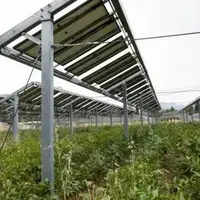 Panneaux photovoltaïques au-dessus d'une parcelle agricole.