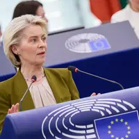 Ursula von der Leyen au pupitre du Parlement européen