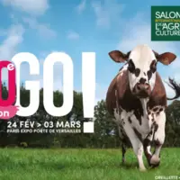 affiche du salon de l'agriculture avec une vache
