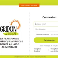 page d'accueil de la plateforme numérique Agridon