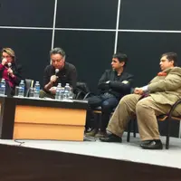 Les intervenants de la table ronde : Nadine Gublin, Jacques Dupont, Christophe Lucand et Nicolas Vivas.
