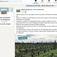 capture d'écran de la page Linkedin du Château Cazebonne