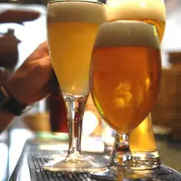 consommation de bière / brasserie alsacienne / Le Temple de la Bière / bar / comptoir / zinc / pression / différentes couleurs de bière