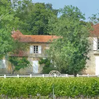 Viticulture en Gironde. Vignoble et Château La Tour de By dans le Bordelais. Paysage de vignes et domaine viticole. Production de vin de Bordeaux dans