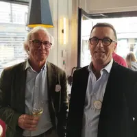 Edouard Cassanet et Dominique Furlan, respectivement animateur et  président de la Fédération nationale des producteurs et élaborateurs de crémant, es