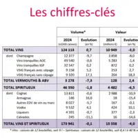 Chiffres clés des exportations de vins et spiritueux 2024