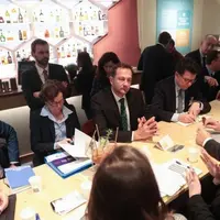 Christophe Hansen avec des représentants des filières viticoles